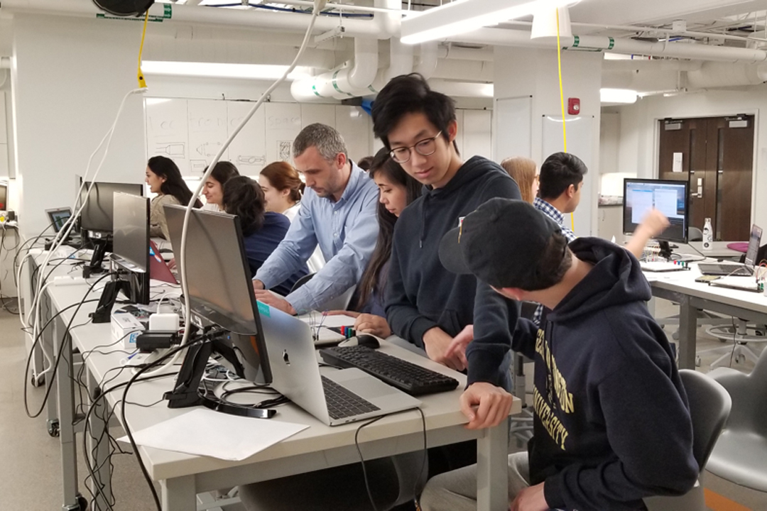 Students work on computers at the Innovation Lab.